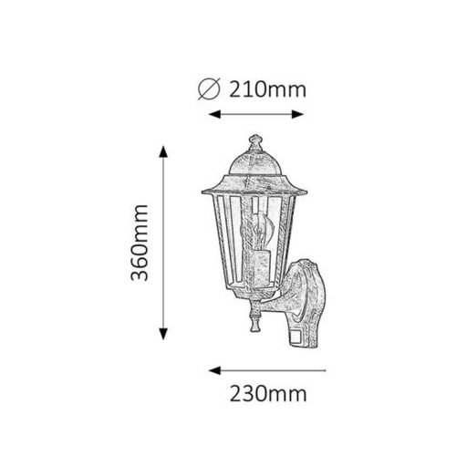 8218 Velence kült faliE27 60Wa.aranyIP44 mozg