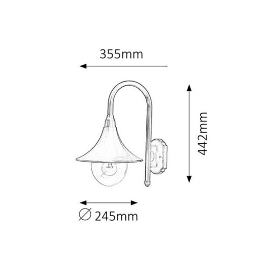 8245 Konstanz kült fali E27 100W fekete IP44