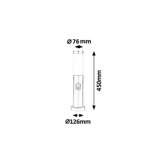 8267 Inox torch kült álló 50cm 25W IP44 mozg