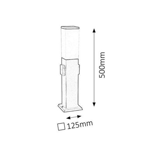 Bonn kült álló 50cm60W dugalj m.fek IP44