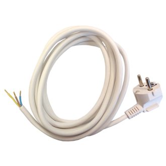   87333 Csatlakozóvezeték földelt dugóval, 3m, H05VV-F 3x1.0, fehér