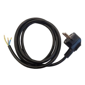   87336 Csatlakozóvezeték földelt dugóval, 3m, H05VV-F 3x1.0, fekete