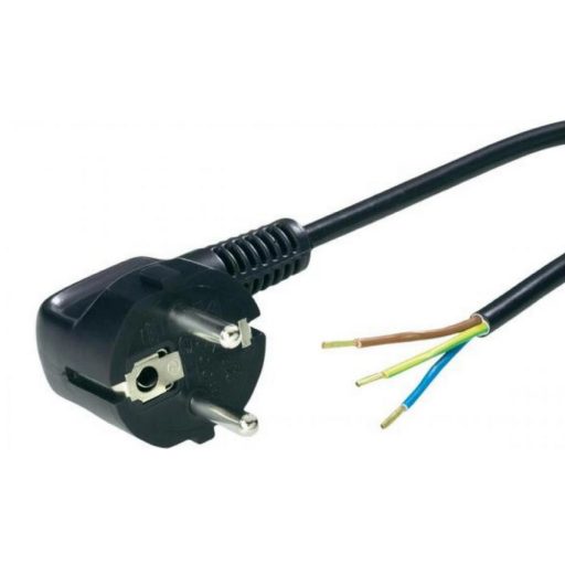 87336 Csatlakozóvezeték földelt dugóval, 3m, H05VV-F 3x1.0, fekete