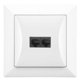   8737H OPAL dupla LAN/telefon aljzat RJ-45 keret nélkül, fehér
