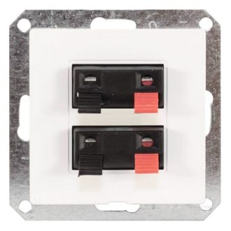 8738H OPAL dupla hangszóró aljzat keret nélkül, fehér