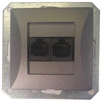   8759H OPAL dupla LAN/telefon aljzat RJ-45 keret nélkül, grafit