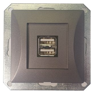 8761H OPAL dupla USB aljzat keret nélkül, grafit