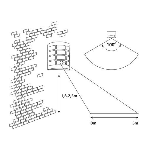 8800 Sevilla, kültéri szenzorral E27 MAX 11W