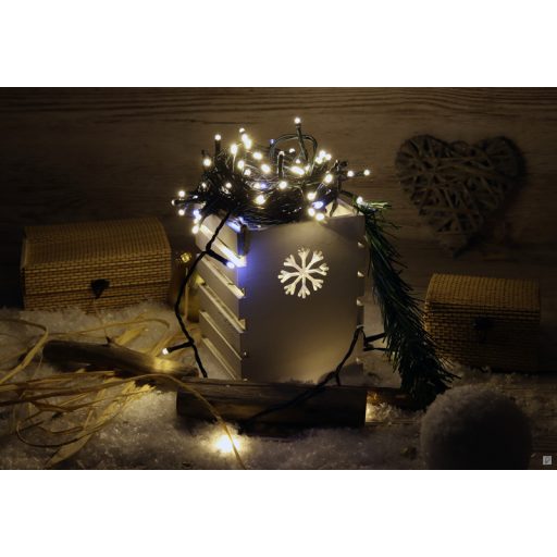 CHRSTOSC500WW Karácsonyi sziporkázó fényfüzér, kültéri/beltéri (X22010)230VAC, 5+50M, 500LED, 7,2W, 