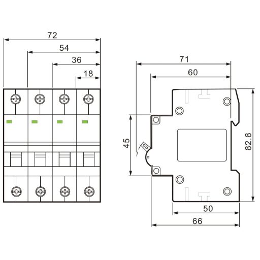 EVOZ1B6 Kismegszakító, 1 pólus, B karakterisztika6A, B, 1P, 6kA
