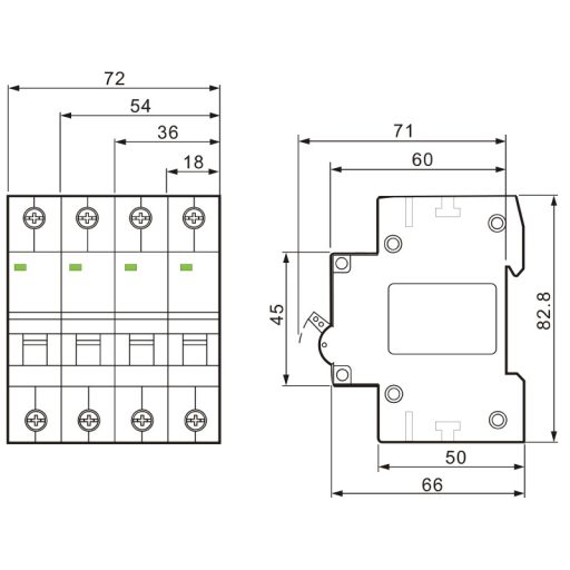 EVOZ1C13 Kismegszakító, 1 pólus, C karakterisztika13A, C, 1P, 6kA