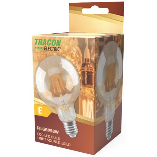 FILGG958W COG LED gömb fényforrás, arany230 VAC, E27, 7W, 800 lm, G95, 2500K, EEI=E