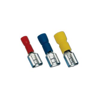   KCSH6 Szigetelt rátolható csatlakozó hüvely, sárgaréz, kék6,3×0,8mm, 2,5mm2