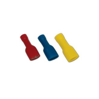   KTCSH6 Teljes szigetelésű rátolható csatl. hüvely, sárgaréz, kék2,5mm2, 6,3×0,8 mm