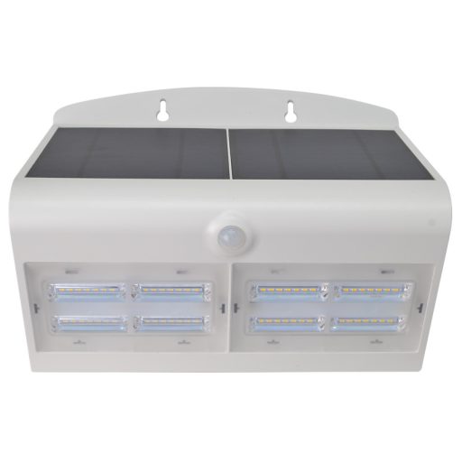 LSLBW7W Napelemes LED fali világítótest mozgásérzékelővel, fehér6,8 W, 4000 K, 800 lm, IP65, 3,7 V, 