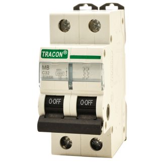   MB-2C-16 Kismegszakító, 2 pólus, C karakterisztika16A, 4,5 kA