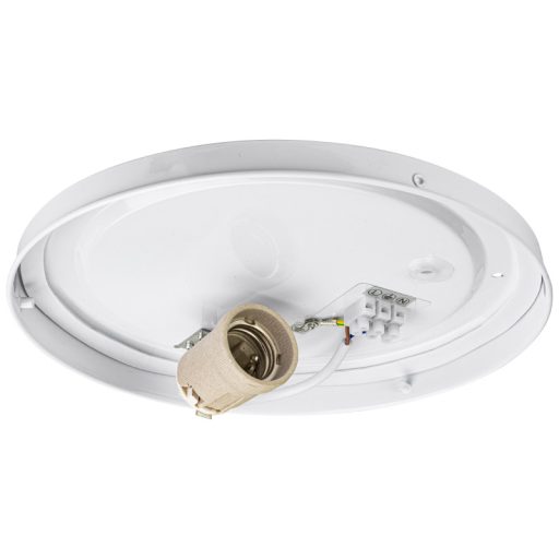 MFIP1E27 Védett kerek falilámpa, opál bura, fehér