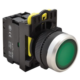   NYG3-LG Világító nyomógomb, zöld 1×NC, 5A/230V AC-15, IP65, LED 230V AC/DC