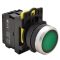 NYG3-LG Világító nyomógomb, zöld 1×NC, 5A/230V AC-15, IP65, LED 230V AC/DC