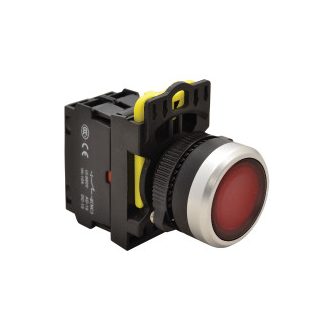   NYG3-LR Világító nyomógomb, piros1×NC, 5A/230V AC-15, IP65, LED 230V AC/DC