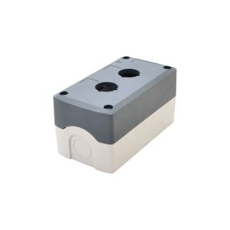   NYGD-2GR Összeállított tokozat nyomógombokhoz, szürke, 2-esd=22,5, IP65, 2×PG-13,5