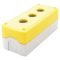 NYGD-3YE Összeállított tokozat nyomógombokhoz, sárga, 3-esd=22,5, IP65, 2×PG-13,5