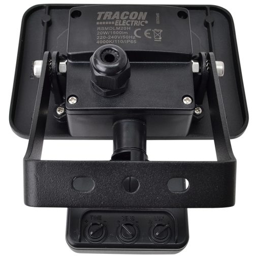 RSMDLM20H SMD fényvető mozgásérzékelővel, fekete220-240V,20W,4000K,IP65,1600lm,120°, 10s-7min, 3-10m