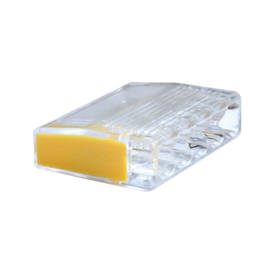 RVO2,5-2 Csavar nélküli vezetékösszekötő, átlátszó/fehér2×0,5-2,5mm2, 450VAC, max. 16A