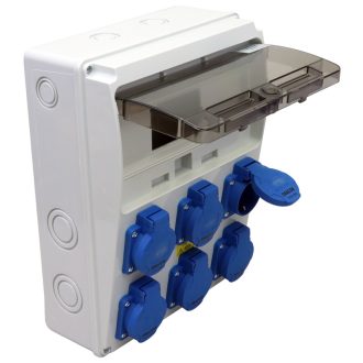 TDB14-11M Csatlakozó doboz, védelem nélkülOut:6×SCHUKO