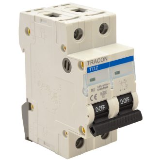   TDZ-2C-16 Kismegszakító, 2 pólus, C karakterisztika16A, 6kA