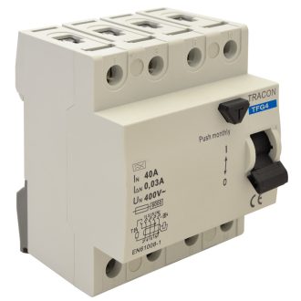   TFG4-25300 Áram-védőkapcsoló, 4 pólusú25A, 300mA, 6kA, A / AC