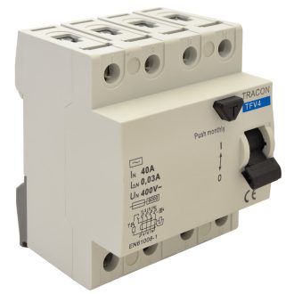   TFV4-40030 Áram-védőkapcsoló, 4 pólusú40A, 30mA, 6kA, AC