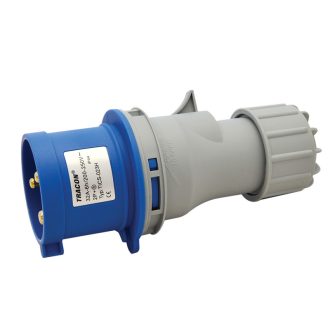   Ipari csatlakozó dugó, külső tömítőszelencével32A, 230V, 2P+E, 6h, IP44