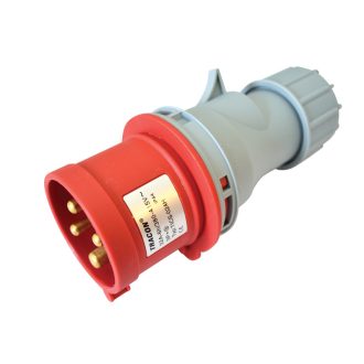   Ipari csatlakozó dugó, külső tömítőszelencével32A, 400V, 3P+E, 6h, IP44