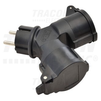   TICS-212GD Többférőhelyes átalakító csatlakozó, fekete250 VAC, 16 A, 2xSCHUKO, max. 3680 W, IP44