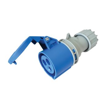   Ipari csatlakozóaljzat, külső tömítőszelencével16A, 230V, 2P+E, 6h, IP44