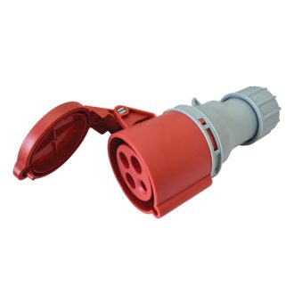   Ipari csatlakozóaljzat, külső tömítőszelencével16A, 400V, 3P+E, 6h, IP44