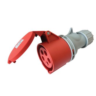   Ipari csatlakozóaljzat, külső tömítőszelencével16A, 400V, 3P+N+E, 6h, IP44