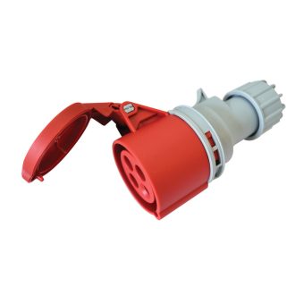   Ipari csatlakozóaljzat, külső tömítőszelencével32A, 400V, 3P+E, 6h, IP44