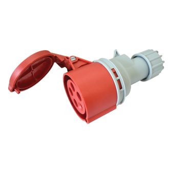   Ipari csatlakozóaljzat, külső tömítőszelencével32A, 400V, 3P+N+E, 6h, IP44