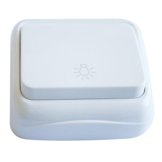   TTK-04L Falon kívüli nyomókapcsoló világítás jellel (tapétakapcsoló)10AX/250VAC, IP20 (N101)