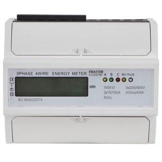   LCD kijelzésű fogyasztásmérő,közvetlen, 3 fázisú, 7 modul400VAC / 10(100)A